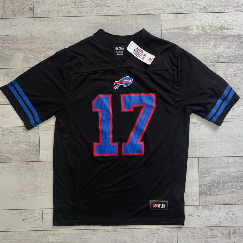 NFL Team Apparel Buffalo Bills Black Josh Allen Jersey #17 with Blue & Red Trim